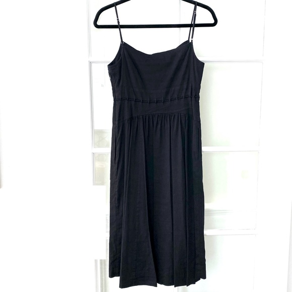 NWT Theory Noelle Sleeveless Black Linen Dress - 4 - Picture 5 of 7